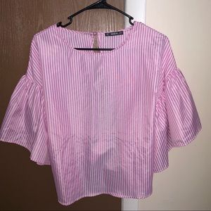Small pink Shein open back blouse
